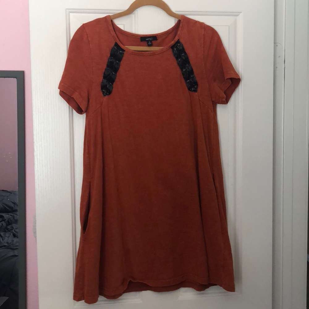 Rust orange mini dress